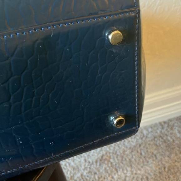 Kate Spade: Elissa Bristol Drive Croc Embossed Tote Bag- Petrol Blue - Picture 15 of 16